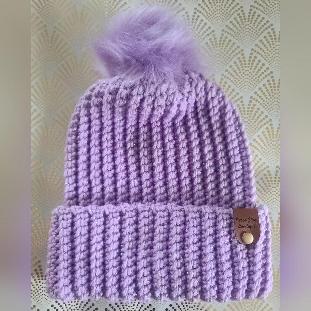 Hand-crochet Lavender Beanie